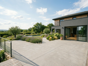 Terrasse en béton sur mesure – entreprise de maçonnerie en Vendée